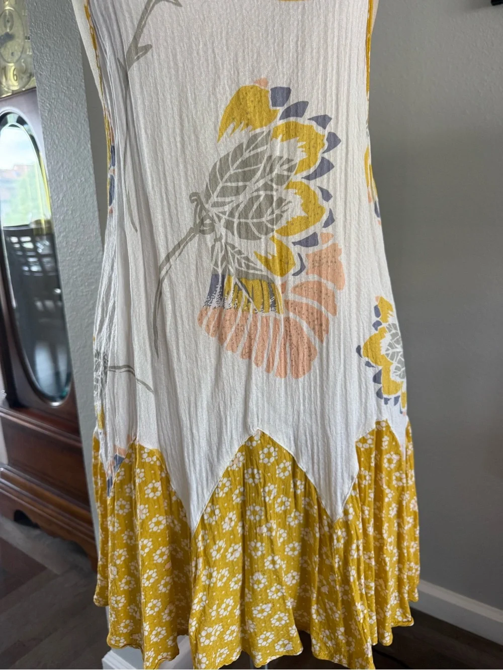 Free People Intimately Tank Mini Boho Dress With Back Button Closure. Size M